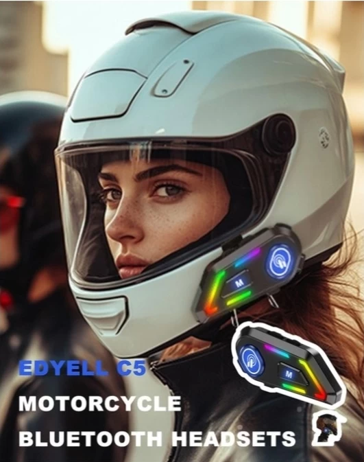 EDYELL Motorcycle Helmet Bluetooth Headset